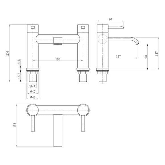 Oceana Conwy Bath Filler Tap - Chrome - Envy Bathrooms Ltd