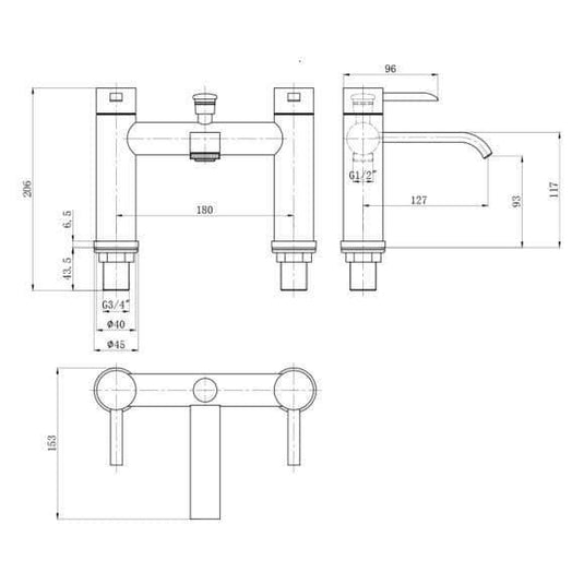 Oceana Conwy Bath Shower Mixer Tap - Chrome - Envy Bathrooms Ltd