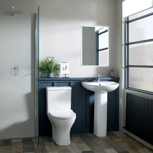 Oceana Croft Close Coupled Open Back Pan & Cistern Inc Soft Close Seat - Envy Bathrooms Ltd