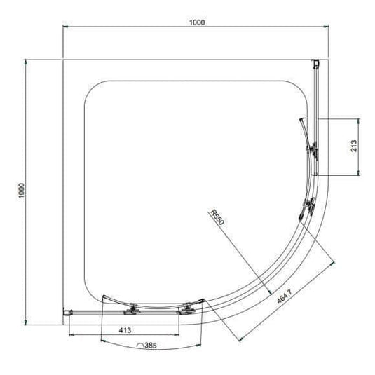 Oceana Crystal 1000 x 1000mm Quadrant Enclosure (6mm Glass) - Chrome - Envy Bathrooms Ltd