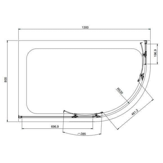 Oceana Crystal 1300 x 800mm Offset Quadrant Enclosure (6mm Glass) - Envy Bathrooms Ltd