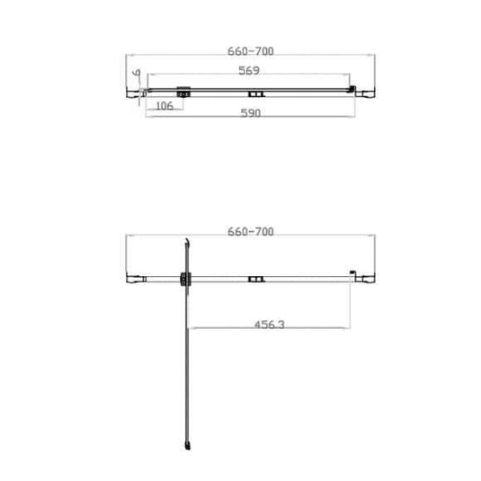 Oceana Crystal 700mm Pivot Door (6mm Glass) - Chrome - Envy Bathrooms Ltd