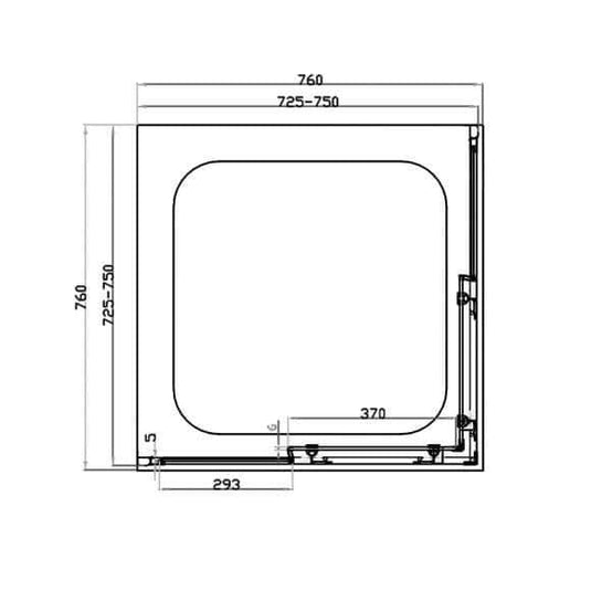 Oceana Crystal 760mm Corner Entry Door (6mm Glass) - Chrome - Envy Bathrooms Ltd