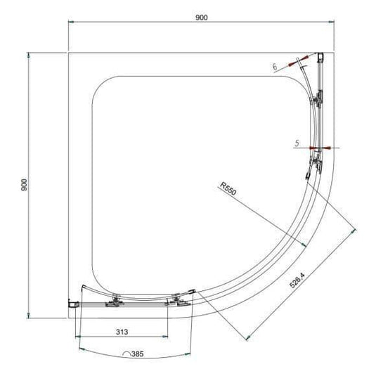 Oceana Crystal 900 6mm Quadrant Enclosure - Matt Black - Envy Bathrooms Ltd
