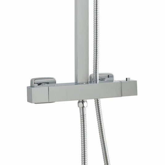 Oceana Cube Square Bar Valve with Slider & Fixed Head Kit - Chrome - Envy Bathrooms Ltd