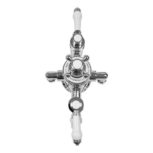 Oceana Downton Exposed Dual Function Thermostatic Shower Valve with Round Shower Head & Handset - Envy Bathrooms Ltd