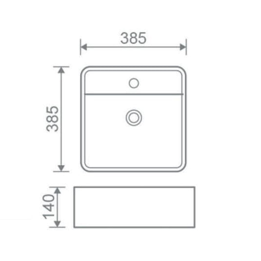 Oceana Emma Square Basin 385mm - Envy Bathrooms Ltd