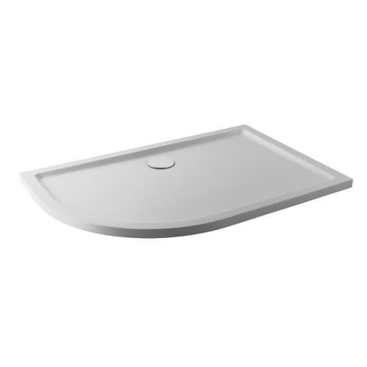 Oceana Form40 1000 x 800mm Offset Quadrant Shower Anti-slip Tray (LH) - White - Envy Bathrooms Ltd