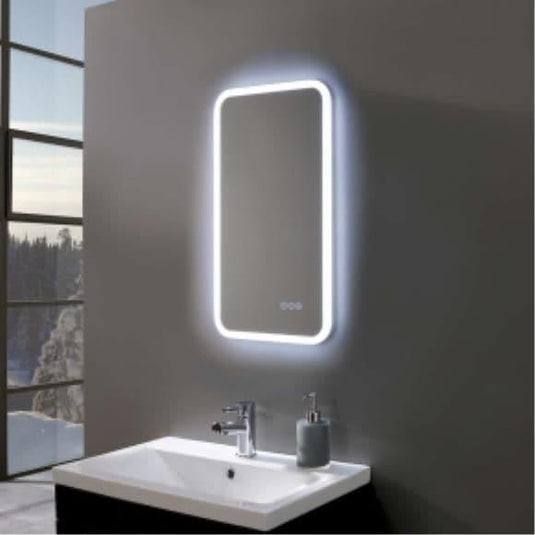 Oceana Glamour 600mm LED Portrait Mirror - Chrome - Envy Bathrooms Ltd