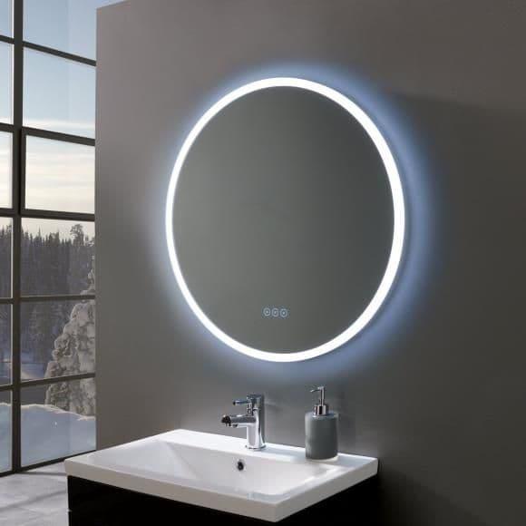 Oceana Glamour 600mm LED Round Mirror - Chrome