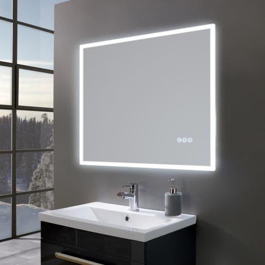 Oceana Gleam 800mm LED Landscape Mirror - Chrome - Envy Bathrooms Ltd