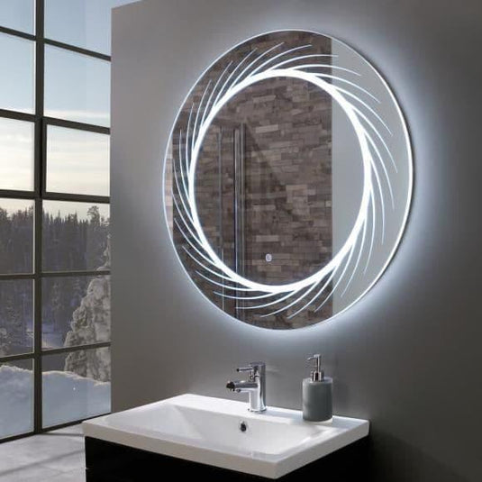 Oceana Grace 600mm Round LED Mirror - Chrome - Envy Bathrooms Ltd