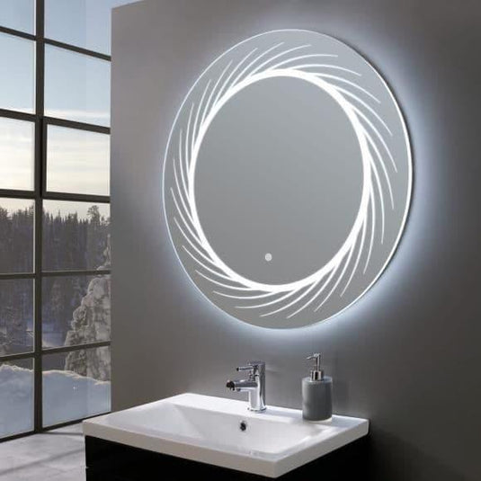Oceana Grace 800mm Round LED Mirror - Chrome - Envy Bathrooms Ltd