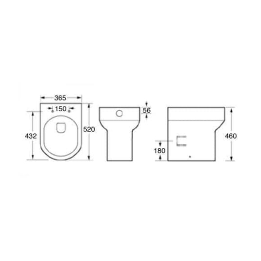 Oceana Harlech Comfort Height Back to Wall Pan & Soft Close Seat - Envy Bathrooms Ltd