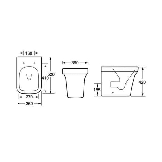 Oceana Hensol Back to Wall Pan & Soft Close Seat - Envy Bathrooms Ltd