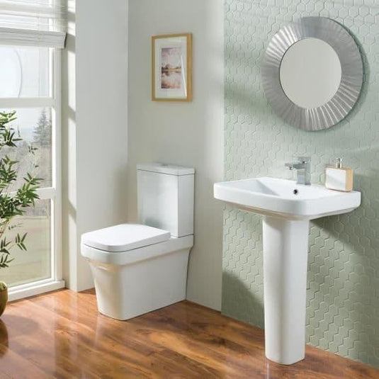 Oceana Hensol Close Coupled Closed Back Pan & Cistern Inc Soft Close Seat - Envy Bathrooms Ltd