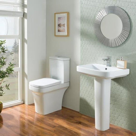 Oceana Hensol Close Coupled Open Back Pan & Cistern Inc Soft Close Seat - Envy Bathrooms Ltd