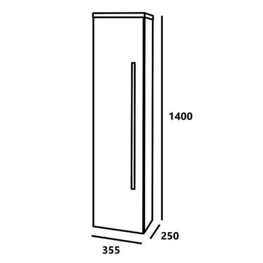 Oceana Kara 355mm Tall Column Unit - White - Envy Bathrooms Ltd