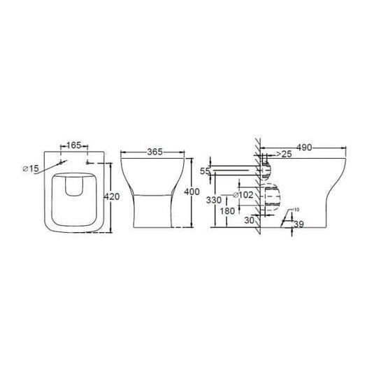 Oceana Lydford Back to Wall Pan & Soft Close Seat - Envy Bathrooms Ltd