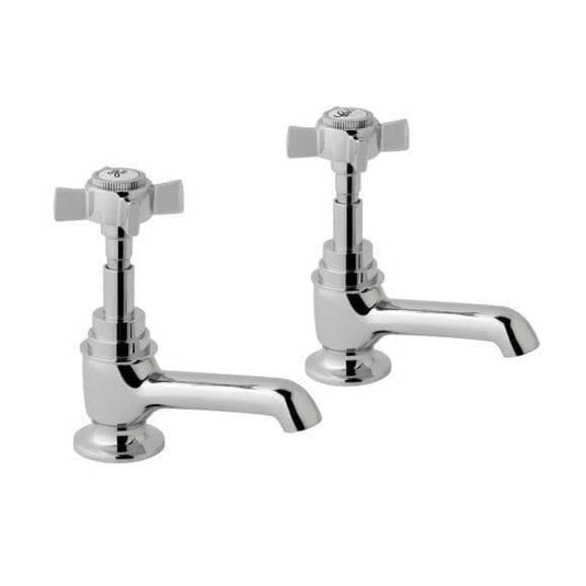 Oceana Nile Basin Taps - Chrome/White - Envy Bathrooms Ltd