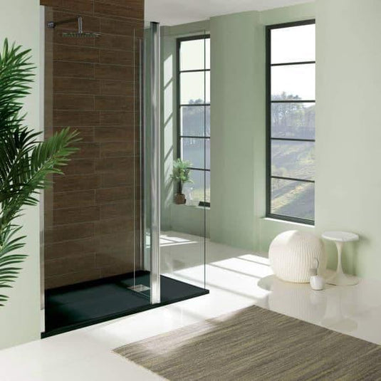 Oceana Nordic Slate 1600 x 900mm Rectangular Shower Tray - Black - Envy Bathrooms Ltd