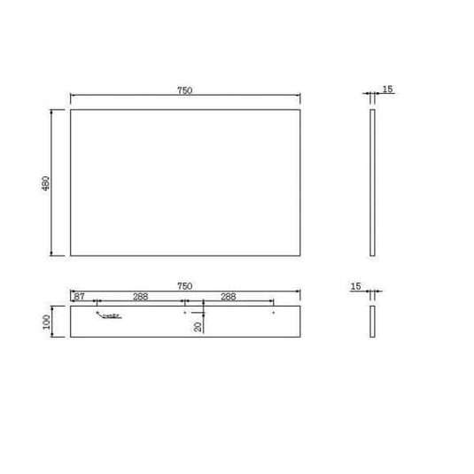 Oceana Pacific 750mm Waterproof End Panel - Envy Bathrooms Ltd