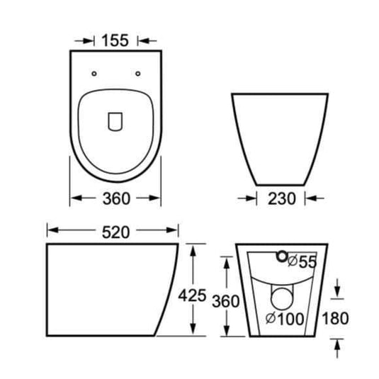 Oceana Richmond Back to Wall Pan & Soft Close Seat - Envy Bathrooms Ltd
