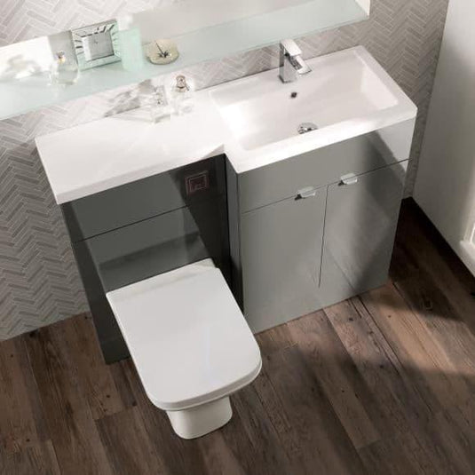 Oceana Rio 1200 Type A Furniture Set & Basin in Grey Gloss (RH) - Envy Bathrooms Ltd