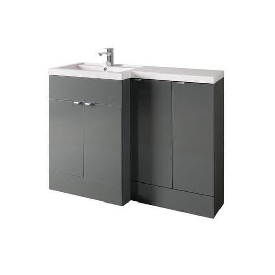 Oceana Rio 1200 Type B Furniture Set & Basin in Grey Gloss (LH) - Envy Bathrooms Ltd