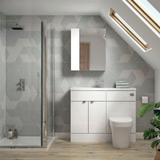 Oceana Rio 600 Mirrored Wall Cabinet - Gloss White - Envy Bathrooms Ltd