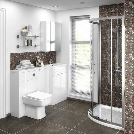 Oceana Rio 600mm WC Toilet Unit & Polymarble Worktop in Gloss White - Envy Bathrooms Ltd