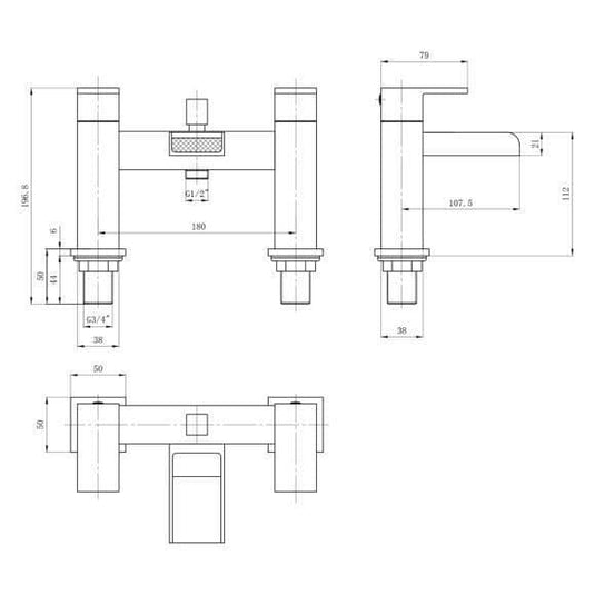 Oceana Trent Bath Shower Mixer Tap - Chrome - Envy Bathrooms Ltd