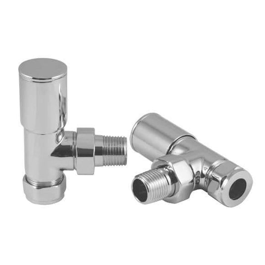 Oceana Warma Angled Radiator Valves - Chrome - Envy Bathrooms Ltd