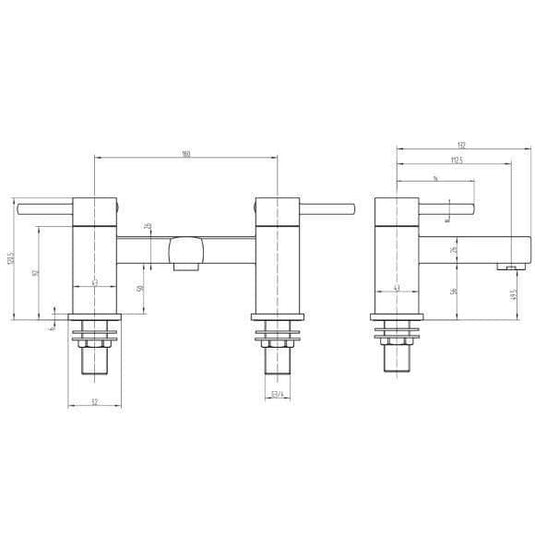 Oceana Wye Bath Filler Tap - Chrome - Envy Bathrooms Ltd