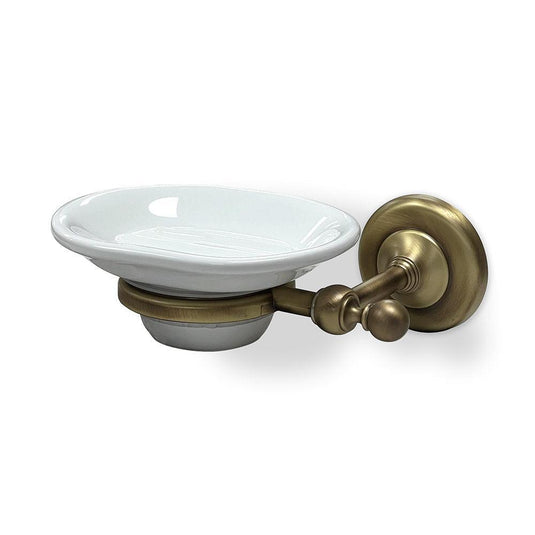 Origins Albany Soap Dish - Aged Brass/White - Envy Bathrooms Ltd