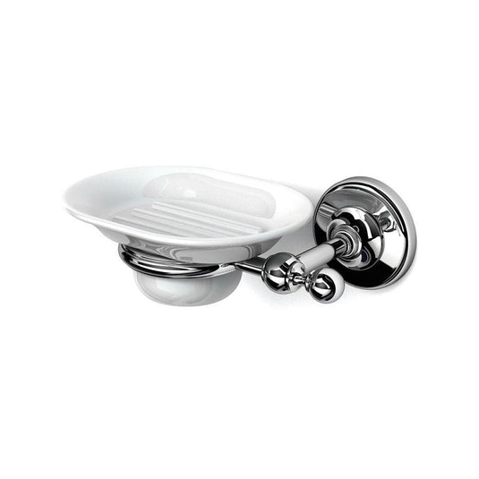 Origins Albany Soap Dish - Chrome/White - Envy Bathrooms Ltd
