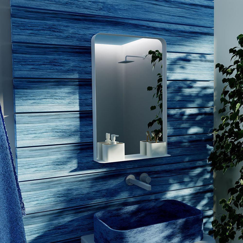 Origins City Mirror with Shelf 750 x 500mm | White | CTY-002057-WH