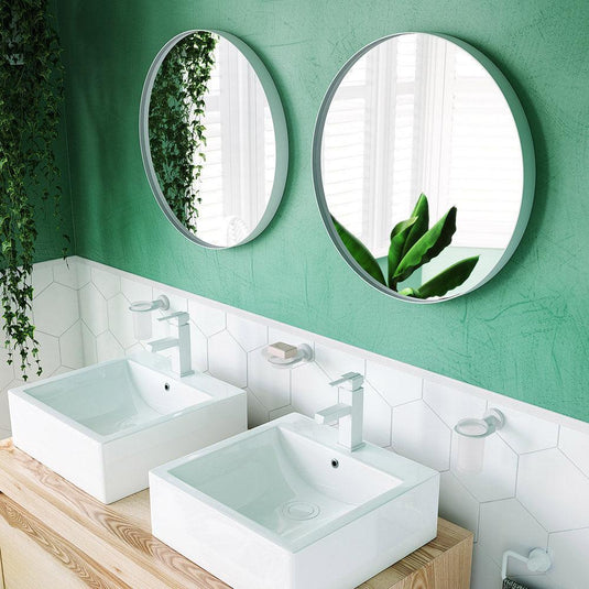 Origins City Round Mirror 60cm - White - Envy Bathrooms Ltd