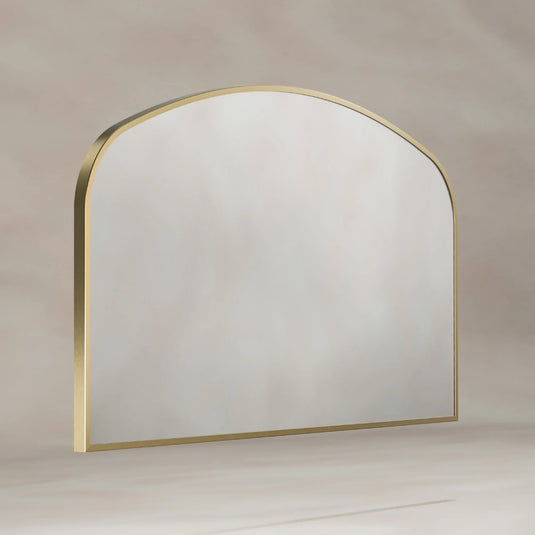 Origins Delphine 1200mm Overmantel Arch Mirror - Brushed Brass - DEL-00R127-BB - Envy Bathrooms Ltd