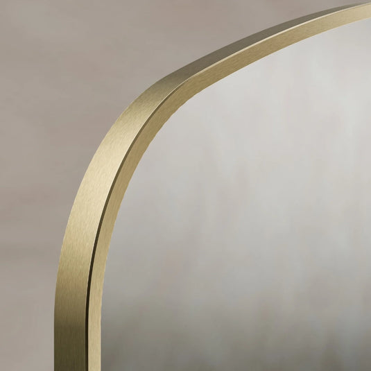 Origins Delphine 1200mm Overmantel Arch Mirror - Brushed Brass - DEL-00R127-BB - Envy Bathrooms Ltd