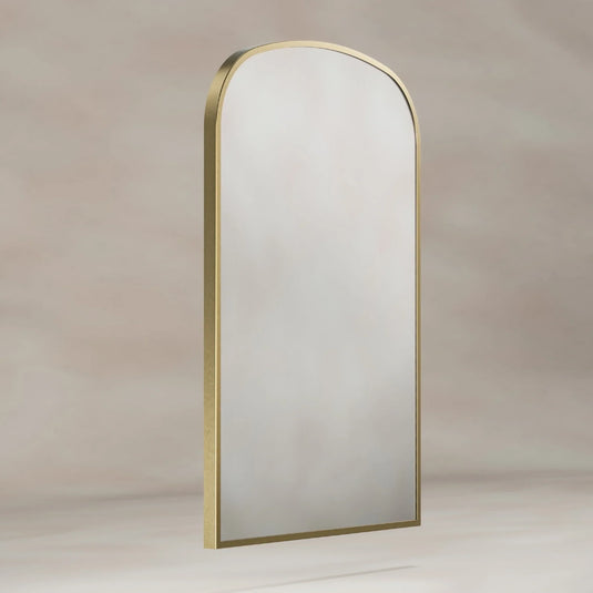 Origins Delphine 600mm Overmantel Arch Mirror - Brushed Brass - DEL-00R069-BB - Envy Bathrooms Ltd