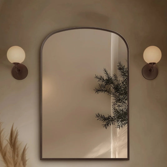 Origins Delphine 600mm Overmantel Arch Mirror - Brushed Bronze - DEL-00R069-BZ - Envy Bathrooms Ltd