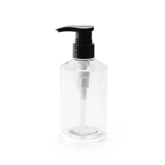 Dispenser Bottle 300ml & Pump - Clear/Black - Envy Bathrooms Ltd