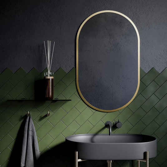 Origins Docklands Capsule Mirror 50 - Brushed Brass - Envy Bathrooms Ltd