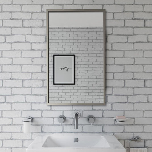 Origins Docklands Rectangular Mirror 50 - Brushed Stainless Steel - Envy Bathrooms Ltd