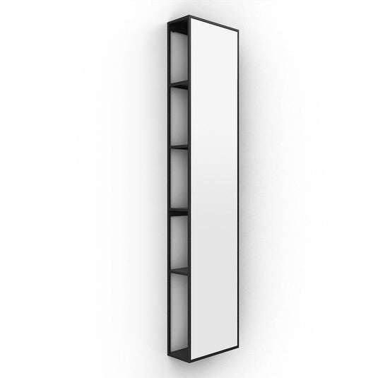 Dockside Mirror With Open Shelving 140 - Black - Envy Bathrooms Ltd