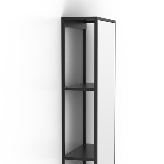 Origins Dockside Mirror With Open Shelving 140 - Black - Envy Bathrooms Ltd