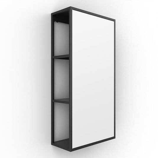 Dockside Mirror With Open Shelving 30 - Black - Envy Bathrooms Ltd