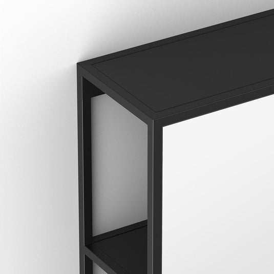 Origins Dockside Mirror With Open Shelving 30 - Black - Envy Bathrooms Ltd
