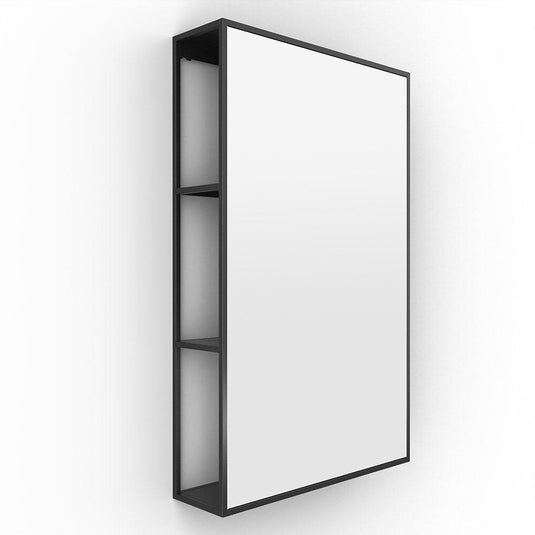 Dockside Mirror With Open Shelving 50 - Black - Envy Bathrooms Ltd